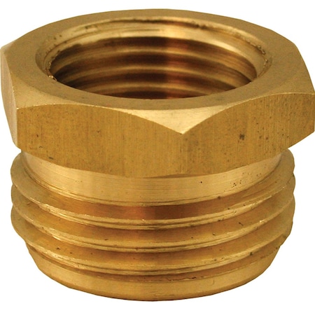 Jones Stephens 3/4in. MHT x 1/2in. FPT Brass Garden Hose Adapter G20010